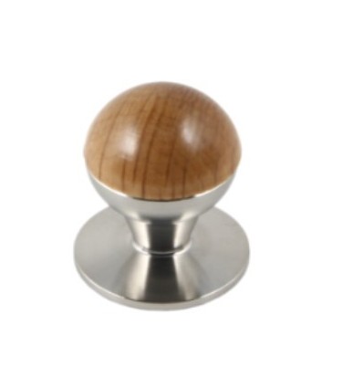 TIRADOR POMO INOX 28 861 MA MADERA TRANSP