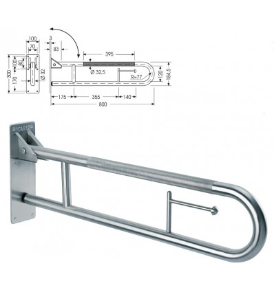 BARRA APOYO ABATIB INOX U" 3520 C/PORTARR"