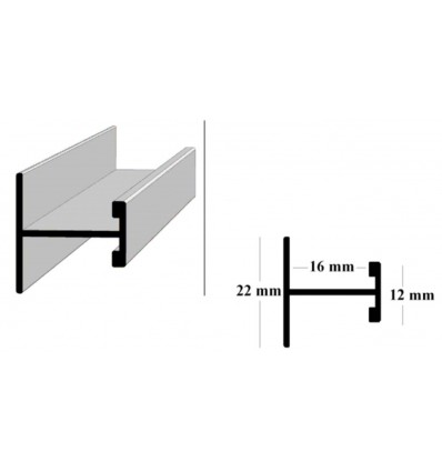 PERFIL AL H16 HOJA 4M PLATA 22/12 25380