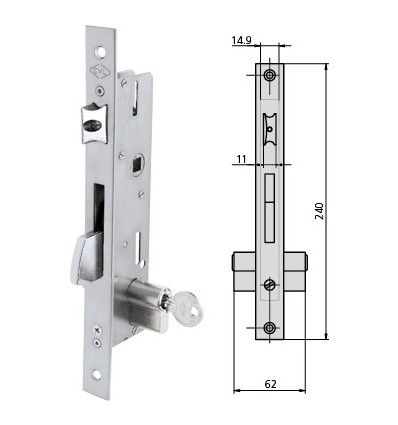 CERRADERO CENTRAL INOX LISO REG CE196/6LR