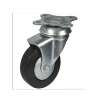 RUEDA GIRAT C/BASE 50 135 GOMA NEGRA