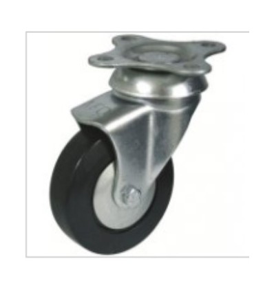 RUEDA GIRAT C/BASE 60 135 GOMA NEGRA