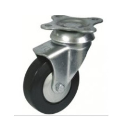 RUEDA GIRAT C/BASE 80 135 GOMA NEGRA