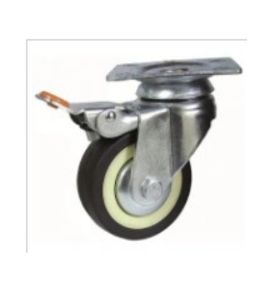 RUEDA GIRAT C/BASE 80 402FA GOMA NEGRA