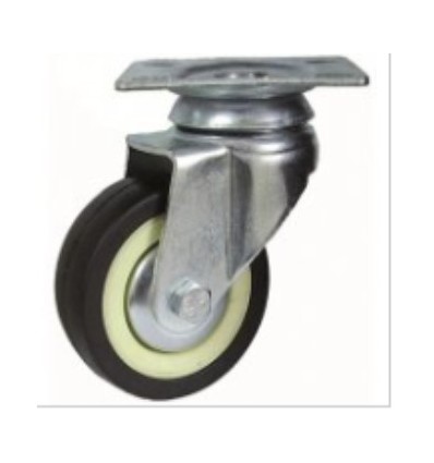 RUEDA GIRAT C/BASE 60 402 GOMA NEGRA