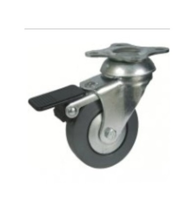 RUEDA GIRAT C/BASE 42 135FA GOMA NEGRA