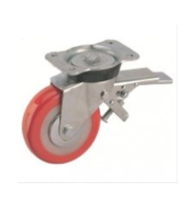 RUEDA GIRAT PU ROJO 172/130 FDP RBN C/FREN