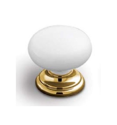 TIRADOR POMO MET 30 8472 BLANCO DORADO BRI