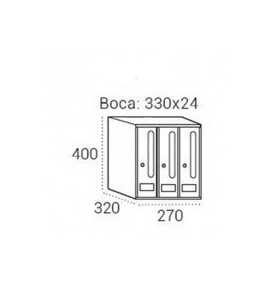 BUZON VERT FRONT V1600-04 NEG/INOX (19)